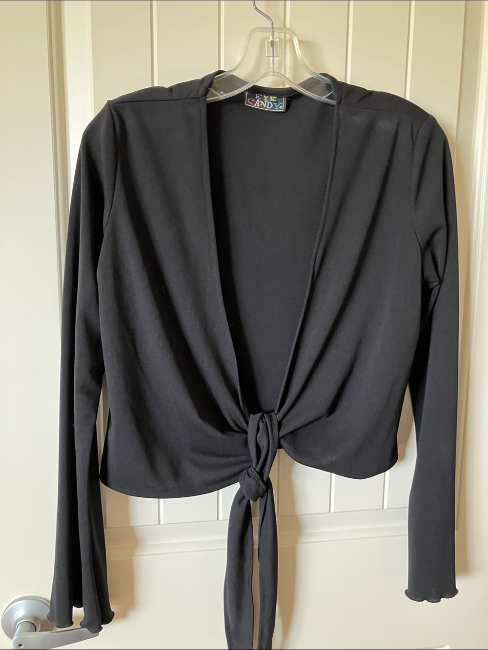 Eye Candy black tie-front shrug size L
